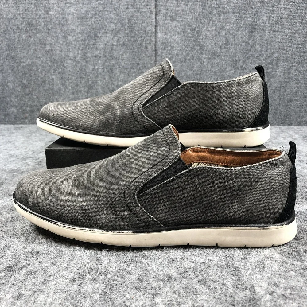 Golaiman Shoes Mens Size 9.5‎ Gray Canvas Slip On Casual Loafers Comfort Walking